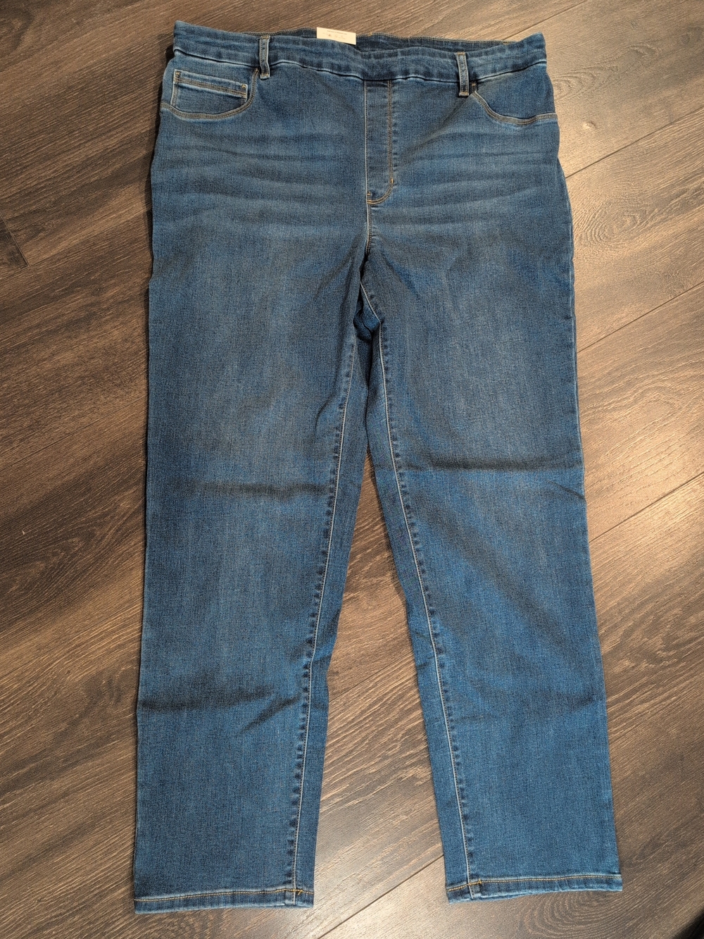 Womens High Rise Straight Leg Denim Jegging Size XL 27.5" Inseam Time & Tru NWT